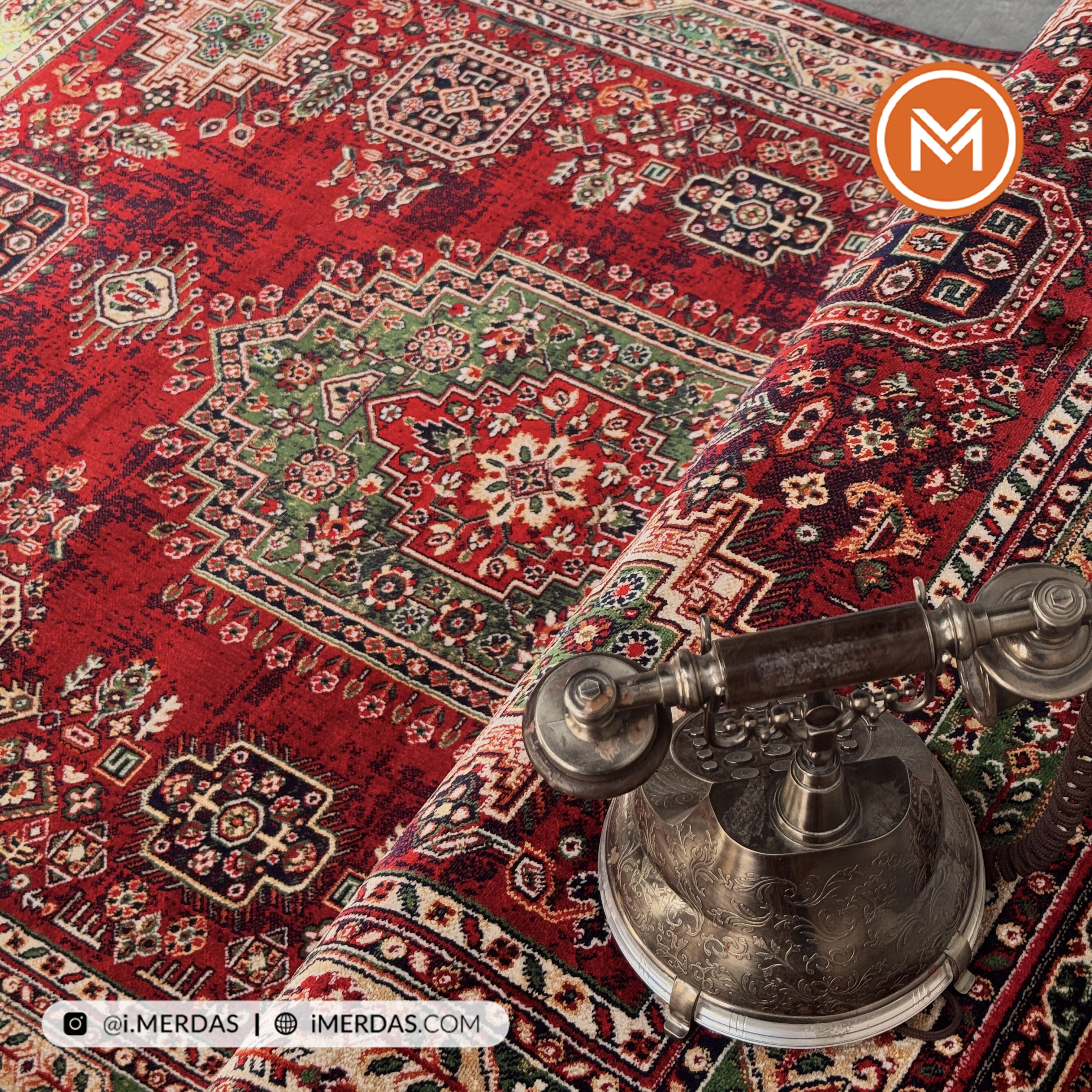 فرش گبه هرمس پلاس کد 6662 زمینه تمام رنگ